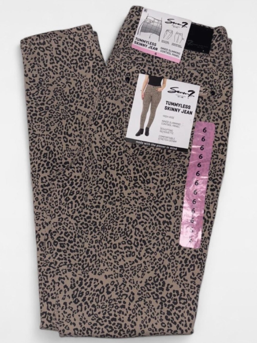 Seven7 Leopard Print Skinny Jeans - Women’s 6 - Picture 2 of 9